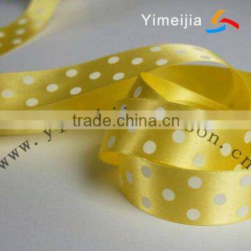 single face dots printed satin ribbon