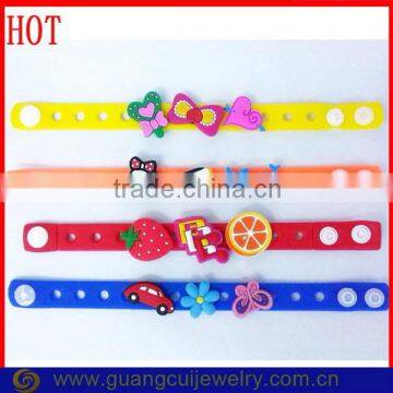Hot sale new design pvc bracelet with charm pendant