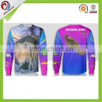 top qualtiy sublimation wholesale fishing shirts design