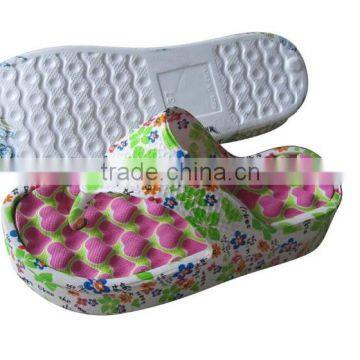 Fashion printed high heel flip flop