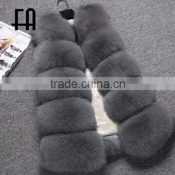 Factory direct fashion women long fox fur gilet / fox fur vest