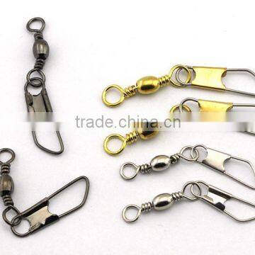 In Stock Fishing tackle Barrel swivel with Safety snap