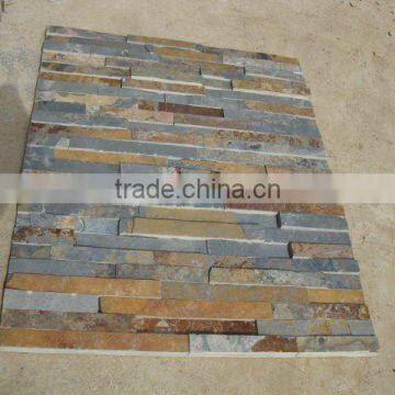 rusty slate culture stone garden wall cladding