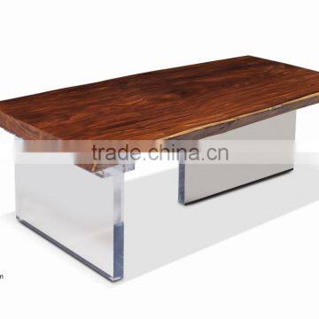 Unique design solid wood dining table with stainless steel leg 4 seater table wood rustic dining table