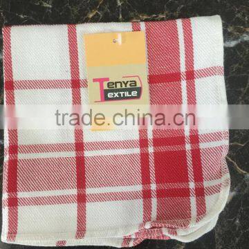 china supplier100% cotton red and white stripes tea towel