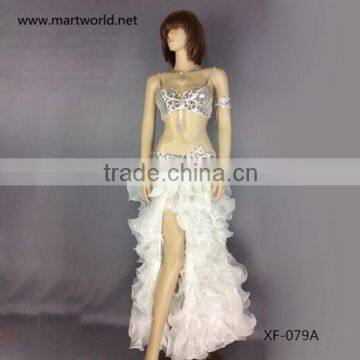 hot long skirts belly dance costume with bra tops (XF-079)