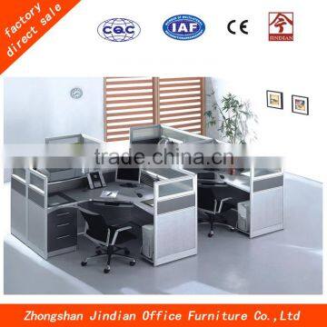 Workstation for 4 Persons modern Office Desks with table partition screen