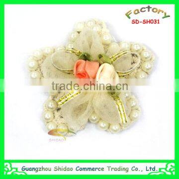 Decoration handmade crocheted flower pearl hair accessories