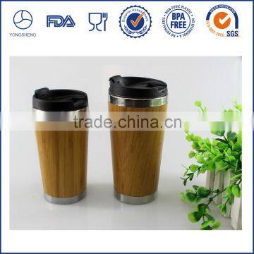 Eco-friendly 450ML inner stainless steel natural bamboo cup mug, original mug