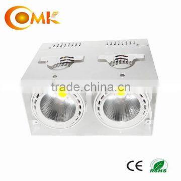 Gimbal 2*30W cob surface mounted LED decorative grille square trimless downlight panel