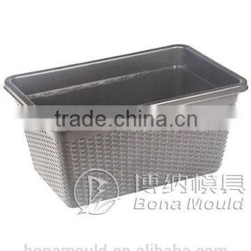 plastic rattan rectangular flowerpot /made in china