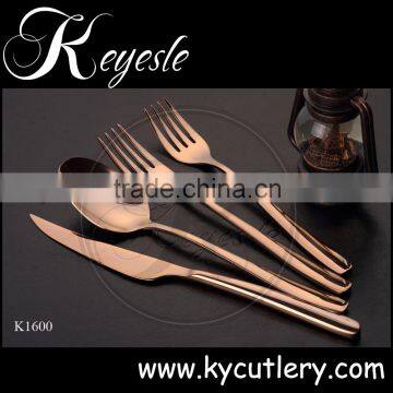 stainless steel copper cutlery,gold plated flatware,cutlery set