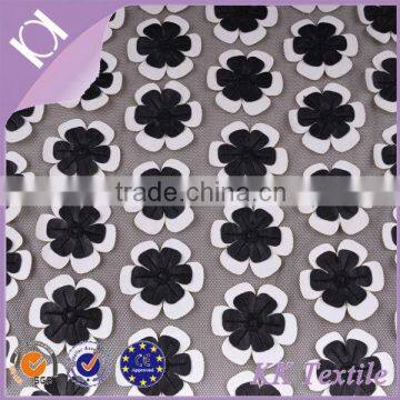 Net bottom with floral 3D flower applique fabric designs