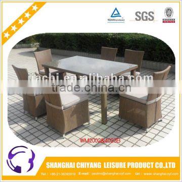 7 set brown plastic outdoor rattan table and chair