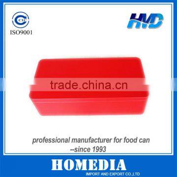 Red Rectangle Tin Can For Packaging