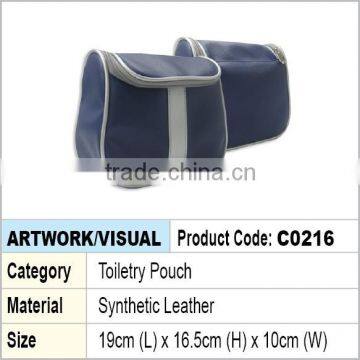 PU leather zipper toiletry pouch