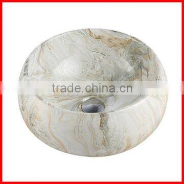 New design sanitary bathroom marble pattern ceramic washing basin A373-P15