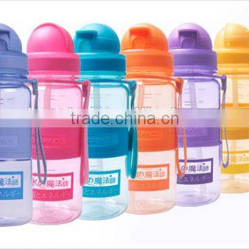 new design plastic water bottle with straw