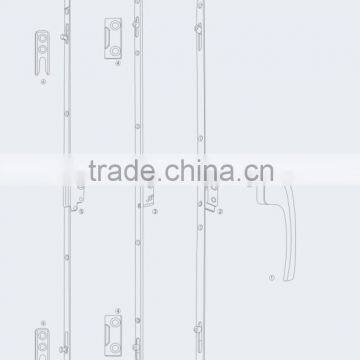 Casement window two-spot lock