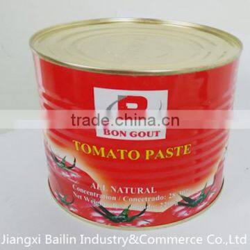 lower price with 2200g canned tomato paste,sweet taste,high quality,bright red ,brix 28%-30%