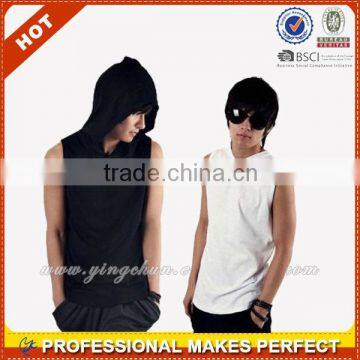 Plain Custom Mens Sleeveless Hoodie T Shirt(YCH-C0417)