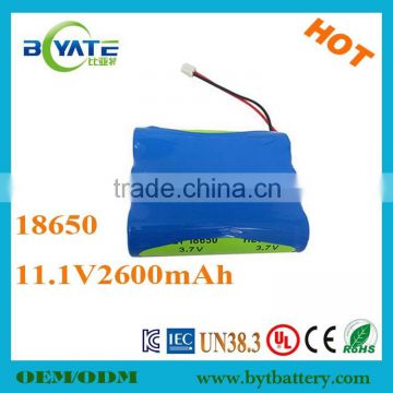 11.1v 2600mAh cylindrical battery rechargeable li-ion battery