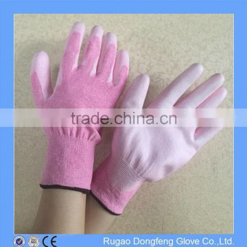 White PU Coated HPPE Knife Cut Resistant Gloves 13Gauge Anti Cut Gloves for Industry Work