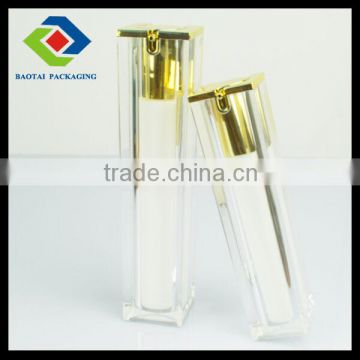 80ml weight empty acrylic gold lotion bottle,cosmetics packaging,plastic squeeze bottle