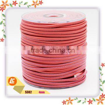 4mm Nappa Red Sheepskin Leather Cord With Delicated Stitching for Charming Bracelets photo-3