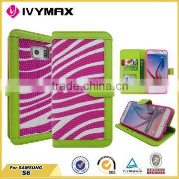 New Colorful Wallet Leather Phone Case for Samsung Galaxy s6 photo-2