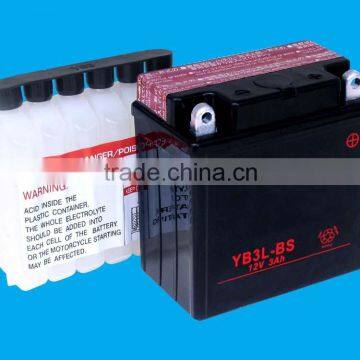 YB3L-BS maintenance free 12v 3ah motorcycle battery