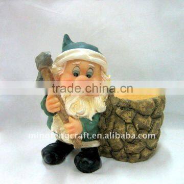 Polyresin Gnome With Hoe Figurine Craft