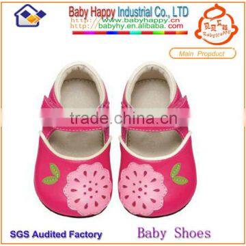 Non-slipper hard sole leather import baby shoes chinese factory