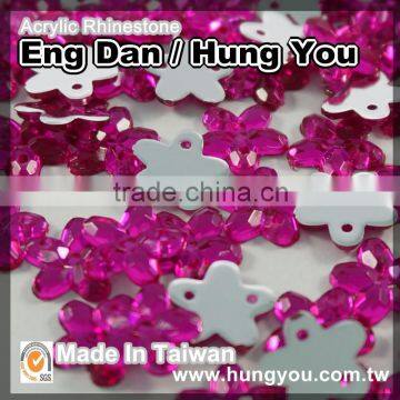 Fashion Accessories Made in Taiwan Flower Shape 2 Holes Rhinestones