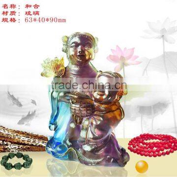 Hot Sales!!! Colorful Colored Glaze Crystal Luky buddha