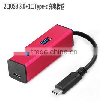 2 in 1 USB 3.1HUB Type-C to 2 Ports USB 3.0 & 1 USB 3.1 Type-C Charging / Data HUB Adapter for MacBook photo-5