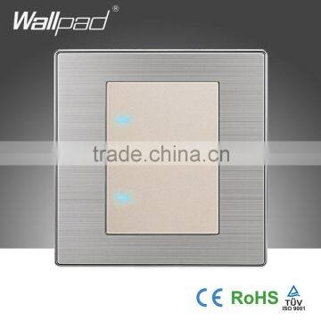 2015 Hot Sale Wallpad Push Button Switch 16A 110~250V Luxury Wall Light Switch 2 Gang Intermediate