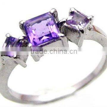 Genuine Amethyst & .925 Sterling Silver Ring Jewelry Wholesale Silver Jewelry