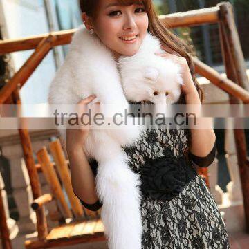 Natural Real Silver Fox Fur Scarf / Genuine Fox Fur Scarf For Women Winter