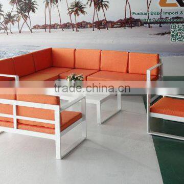 Outdoor aluminum frame corner sofa furniture, sectional outdoor patio sofa set