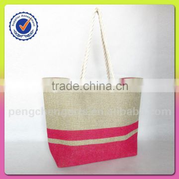 Polyester Material Beach Bag And Women Handbags Cotton Handle