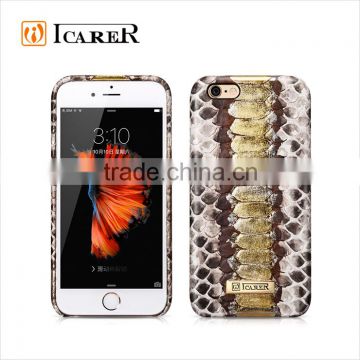 ICARER Genuine Leather Case for iPhone 6 Python Skin Back Cover