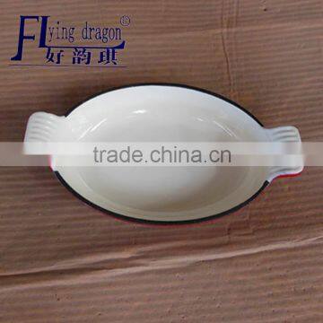 cast iron enamel coating dish pan