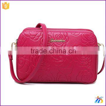 2015 Leisure pink flower shoulder bags for girls leather handbags wholesale