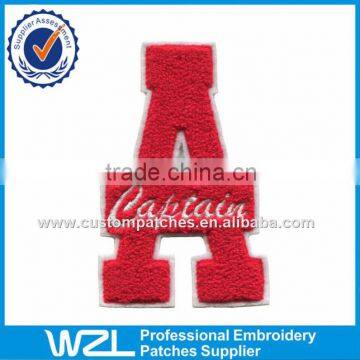 Felt fabric material patches, Letters embroidery chenille logo patch label