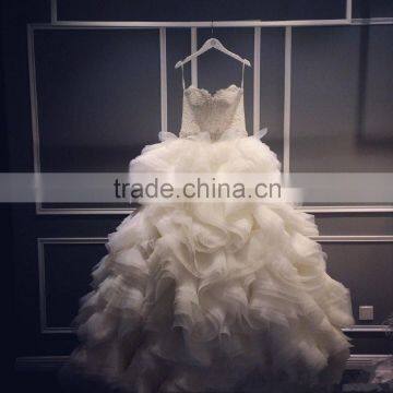 (MY3315) MARRY YOU China Custom Made Sweetheart Lace Big Ruffle Skirt Alibaba Wedding Dress