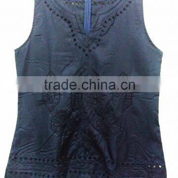 "100% ORGANIC COTTON EMBROIDERY TANK TOP"