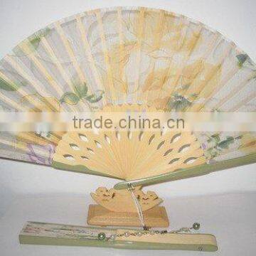 fashion Japanese style lady bamboo cloth fan