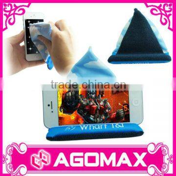 Small M.O.Q business gifts handy mobile microfiber stand