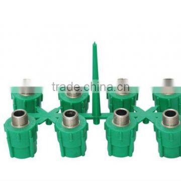 PPR Male Reducing Coupling With Bronze Thread Pipe Fitting Injection Mould/8 Cavities/Collapsible Core